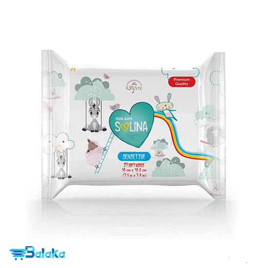 دستمال مرطوب کودک سون کوئین مدل Premium Quality بسته 27 عددی Seven Queen Baby Wipes Premium Quality 27Units